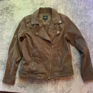 Liverpool Moto Jacket (M) Greenish/Brown